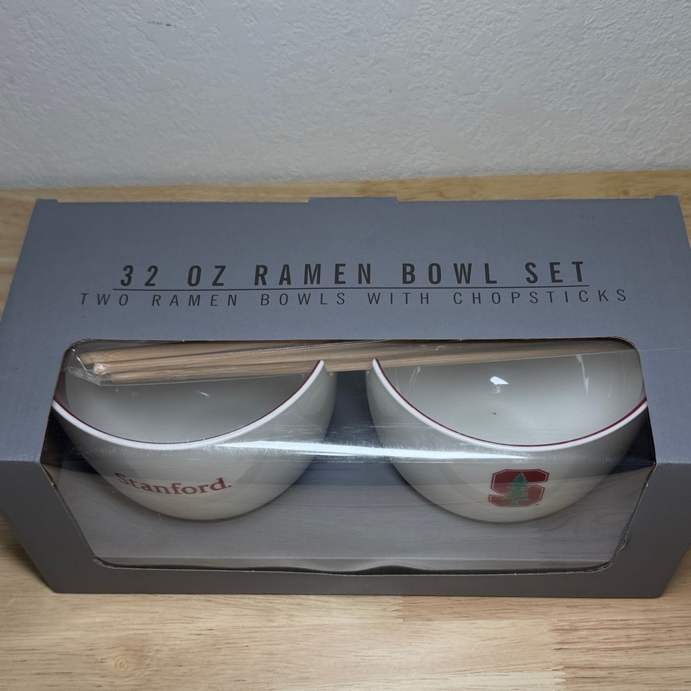White Ceramic Bowl Set - Cream with Cardinal Logo